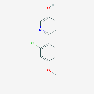 molecular formula C13H12ClNO2 B6415520 2-(2-Chloro-4-ethoxyphenyl)-5-hydroxypyridine, 95% CAS No. 1261900-82-6