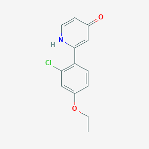 molecular formula C13H12ClNO2 B6415521 2-(2-Chloro-4-ethoxyphenyl)-4-hydroxypyridine, 95% CAS No. 1261939-33-6