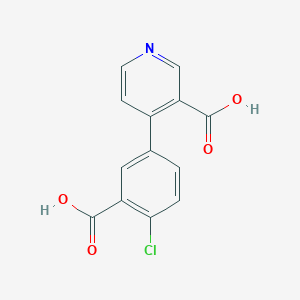 molecular formula C13H8ClNO4 B6415529 4-(3-Carboxy-4-chlorophenyl)nicotinic acid, 95% CAS No. 1261910-63-7