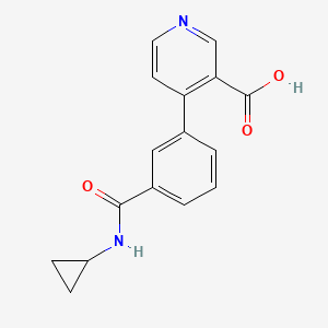 molecular formula C16H14N2O3 B6415557 4-[3-(Cyclopropylaminocarbonyl)phenyl]nicotinic acid, 95% CAS No. 1261914-17-3