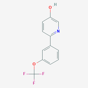 molecular formula C12H8F3NO2 B6415563 5-Hydroxy-2-(3-trifluoromethoxyphenyl)pyridine, 95% CAS No. 1261624-55-8