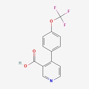 molecular formula C13H8F3NO3 B6415564 4-(4-Trifluoromethoxyphenyl)nicotinic acid, 95% CAS No. 1261901-21-6