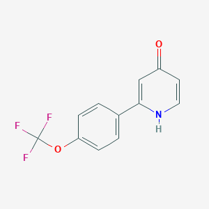 molecular formula C12H8F3NO2 B6415578 4-Hydroxy-2-(4-trifluoromethoxyphenyl)pyridine, 95% CAS No. 1262011-52-8