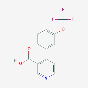 molecular formula C13H8F3NO3 B6415585 4-(3-Trifluoromethoxyphenyl)nicotinic acid, 95% CAS No. 1261901-13-6
