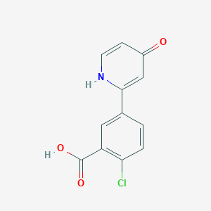molecular formula C12H8ClNO3 B6415586 2-(3-Carboxy-4-chlorophenyl)-4-hydroxypyridine, 95% CAS No. 1261910-67-1
