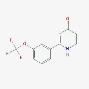 molecular formula C12H8F3NO2 B6415599 4-Hydroxy-2-(3-trifluoromethoxyphenyl)pyridine, 95% CAS No. 1261939-36-9