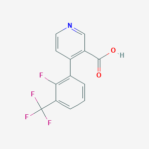 molecular formula C13H7F4NO2 B6415614 4-(2-Fluoro-3-trifluoromethylphenyl)nicotinic acid, 95% CAS No. 1261910-70-6