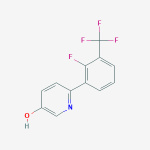 molecular formula C12H7F4NO B6415631 2-(2-Fluoro-3-trifluoromethylphenyl)-5-hydroxypyridine, 95% CAS No. 1261910-82-0