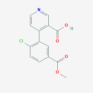 molecular formula C14H10ClNO4 B6415646 4-(2-Chloro-5-methoxycarbonylphenyl)nicotinic acid, 95% CAS No. 1261939-57-4