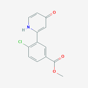 molecular formula C13H10ClNO3 B6415667 2-(2-Chloro-5-methoxycarbonylphenyl)-4-hydroxypyridine, 95% CAS No. 1261939-79-0