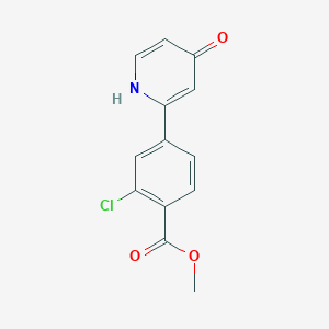 molecular formula C13H10ClNO3 B6415687 2-(3-Chloro-4-methoxycarbonylphenyl)-4-hydroxypyridine, 95% CAS No. 1261905-76-3