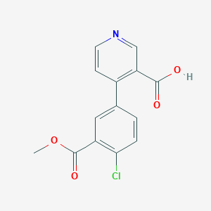 molecular formula C14H10ClNO4 B6415705 4-(4-Chloro-3-methoxycarbonylphenyl)nicotinic acid, 95% CAS No. 1261999-88-5