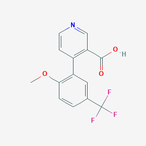 molecular formula C14H10F3NO3 B6415728 4-(2-Methoxy-5-trifluoromethylphenyl)nicotinic acid, 95% CAS No. 1261951-22-7