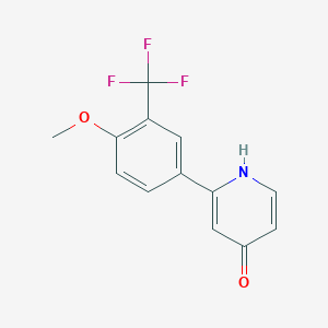 molecular formula C13H10F3NO2 B6415753 4-Hydroxy-2-(4-methoxy-3-trifluoromethylphenyl)pyridine, 95% CAS No. 1262011-13-1