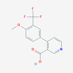 molecular formula C14H10F3NO3 B6415756 4-(4-Methoxy-3-trifluoromethylphenyl)nicotinic acid, 95% CAS No. 1261914-68-4