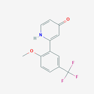 molecular formula C13H10F3NO2 B6415757 4-Hydroxy-2-(2-methoxy-5-trifluoromethylphenyl)pyridine, 95% CAS No. 1261895-18-4