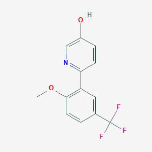 molecular formula C13H10F3NO2 B6415775 5-Hydroxy-2-(2-methoxy-5-trifluoromethylphenyl)pyridine, 95% CAS No. 1261936-56-4