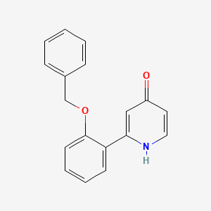 molecular formula C18H15NO2 B6415782 2-(2-Benzyloxyphenyl)-4-hydroxypyridine, 95% CAS No. 1262010-66-1