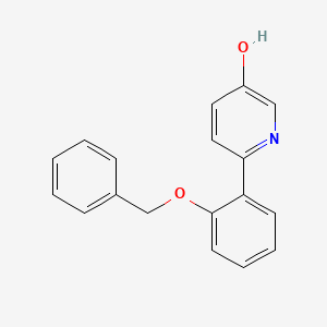 molecular formula C18H15NO2 B6415798 2-(2-Benzyloxyphenyl)-5-hydroxypyridine, 95% CAS No. 1261999-99-8