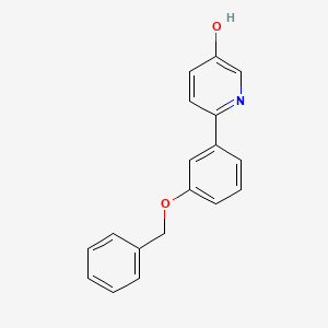 molecular formula C18H15NO2 B6415799 2-(3-Benzyloxyphenyl)-5-hydroxypyridine, 95% CAS No. 1237007-68-9