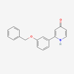 molecular formula C18H15NO2 B6415805 2-(3-Benzyloxyphenyl)-4-hydroxypyridine, 95% CAS No. 1261974-95-1