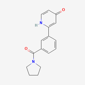 molecular formula C16H16N2O2 B6415811 4-Hydroxy-2-(3-pyrrolidinylcarbonylphenyl)pyridine, 95% CAS No. 1261910-91-1
