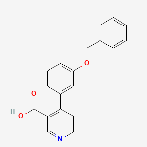 molecular formula C19H15NO3 B6415858 4-(3-Benzyloxyphenyl)nicotinic acid, 95% CAS No. 1262000-03-2