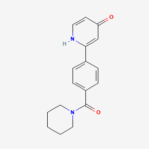 4-Hydroxy-2-[4-(piperidine-1-carbonyl)phenyl]pyridine, 95%