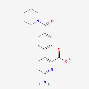 6-Amino-3-[4-(piperidine-1-carbonyl)phenyl]picolinic acid, 95%
