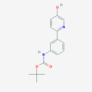 molecular formula C16H18N2O3 B6415922 2-(3-BOC-Aminophenyl)-5-hydroxypyridine, 95% CAS No. 1261910-96-6