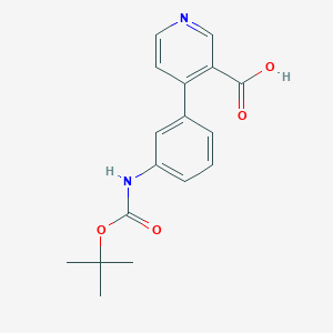 molecular formula C17H18N2O4 B6415934 4-(3-BOC-Aminophenyl)nicotinic acid, 95% CAS No. 1261906-04-0