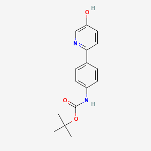 molecular formula C16H18N2O3 B6415988 2-(4-BOC-Aminophenyl)-5-hydroxypyridine, 95% CAS No. 1262010-69-4