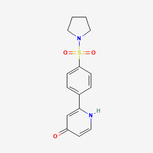 molecular formula C15H16N2O3S B6415999 4-Hydroxy-2-[4-(pyrrolidinylsulfonyl)phenyl]pyridine, 95% CAS No. 1261910-99-9