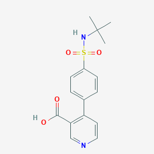 molecular formula C16H18N2O4S B6416016 4-(4-t-Butylsulfamoylphenyl)nicotinic acid, 95% CAS No. 1261895-28-6