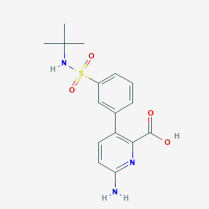 molecular formula C16H19N3O4S B6416021 6-Amino-3-(3-t-butylsulfamoylphenyl)picolinic acid, 95% CAS No. 1261915-02-9
