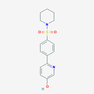 molecular formula C16H18N2O3S B6416023 5-Hydroxy-2-[4-(piperidin-1-ylsulfonyl)phenyl]pyridine, 95% CAS No. 1261951-33-0