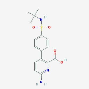 molecular formula C16H19N3O4S B6416039 6-Amino-3-(4-t-butylsulfamoylphenyl)picolinic acid, 95% CAS No. 1261972-06-8