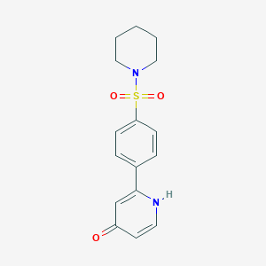molecular formula C16H18N2O3S B6416049 4-Hydroxy-2-[4-(piperidin-1-ylsulfonyl)phenyl]pyridine, 95% CAS No. 1261911-10-7