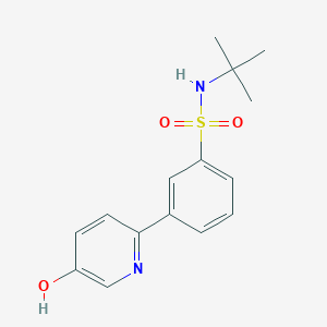 molecular formula C15H18N2O3S B6416066 2-(3-t-Butylsulfamoylphenyl)-5-hydroxypyridine, 95% CAS No. 1261940-09-3