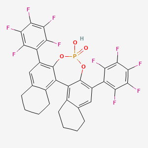 molecular formula C32H19F10O4P B6416077 （11bR）-4-氧化-8,9,10,11,12,13,14,15-八氢-4-羟基-2,6-双（2,3,4,5,6-五氟苯基）-二萘[2,1-d:1',2'-f][1,3,2]二氧杂磷杂菲，95%（99% ee） CAS No. 1284293-46-4
