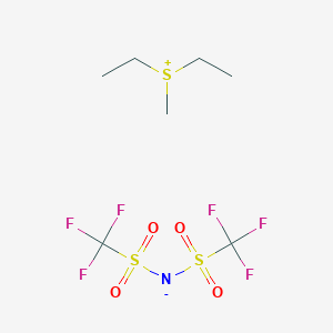molecular formula C7H13F6NO4S3 B6416194 二乙基甲基磺鎓双(三氟甲基磺酰)酰亚胺, 99% CAS No. 792188-85-3