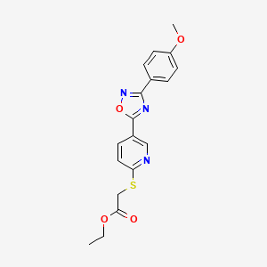 molecular formula C18H17N3O4S B6416196 Ethyl ({5-[3-(4-methoxyphenyl)-1,2,4-oxadiazol-5-yl]pyridin-2-yl}thio)acetate CAS No. 1326871-86-6