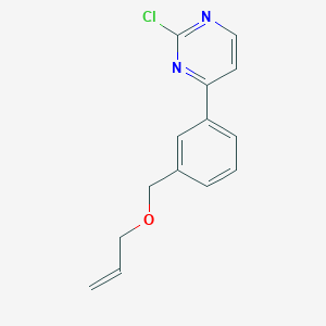 molecular formula C14H13ClN2O B6416237 4-(3-((烯丙氧基)甲基)苯基)-2-氯嘧啶 CAS No. 937273-29-5