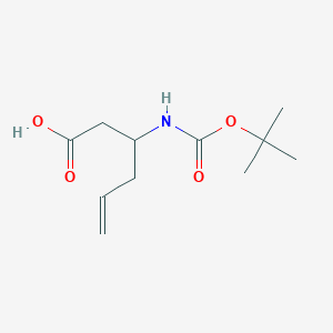 molecular formula C11H19NO4 B6416288 N-Boc-(+/-)-3-aminohex-5-enoic acid;  98% CAS No. 1335042-76-6