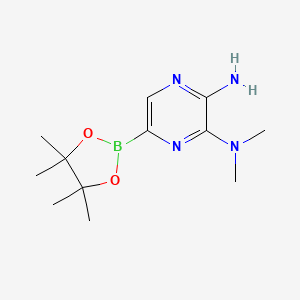 molecular formula C12H21BN4O2 B6416362 5-Amino-6-(dimethylamino)pyrazine-2-boronic acid pinacol ester CAS No. 1309978-61-7