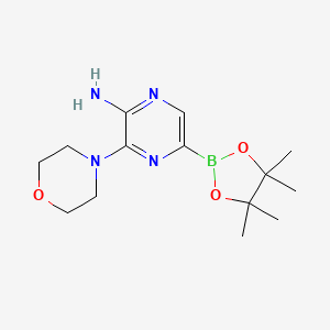 molecular formula C14H23BN4O3 B6416378 5-Amino-6-morpholinopyrazine-2-boronic acid pinacol ester CAS No. 1309978-36-6