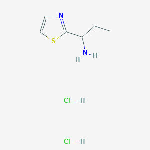 molecular formula C6H12Cl2N2S B6416380 1-(1,3-Thiazol-2-yl)propan-1-amine dihydrochloride;  95% CAS No. 1255717-87-3