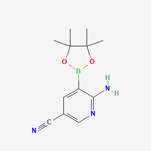 molecular formula C12H16BN3O2 B6416384 2-Amino-5-cyanopyridine-3-boronic acid pinacol ester CAS No. 2096334-03-9