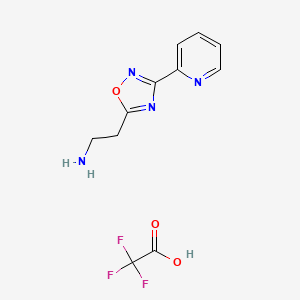 molecular formula C11H11F3N4O3 B6416390 {2-[3-(2-Pyridinyl)-1,2,4-oxadiazol-5-yl]ethyl}amine trifluoroacetate;  95% CAS No. 1262771-83-4
