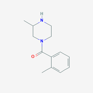 molecular formula C13H18N2O B6416401 3-Methyl-1-(2-methylbenzoyl)piperazine CAS No. 1240574-62-2